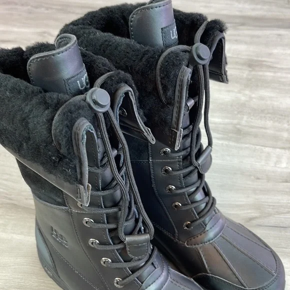 🍁UGG🍁 BUTTE II TOGGLE TALL BLACK CWR KIDS WINTER WATER PROOF TALL BOOTS - Picture 11 of 15